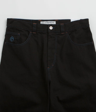 Polar Big Boy Jeans in Black and Blue Stitching