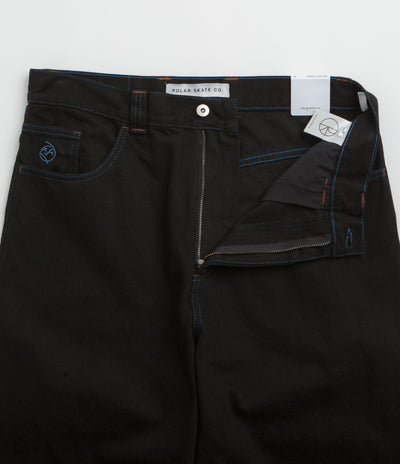 Polar Big Boy Jeans in Black and Blue Stitching