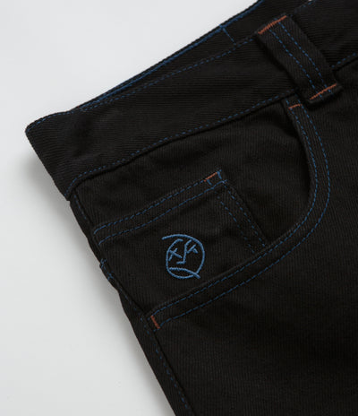 Polar Big Boy Jeans in Black and Blue Stitching
