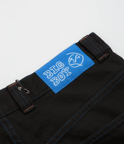 Polar Big Boy Jeans in Black and Blue Stitching
