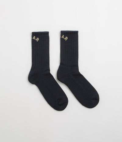Polar College Rib Socks - Dark Navy