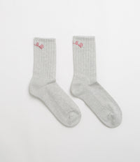 Polar College Rib Socks in Heather Grey