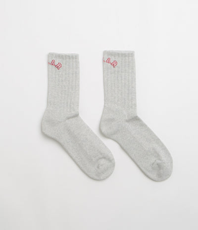 Polar College Rib Socks in Heather Grey
