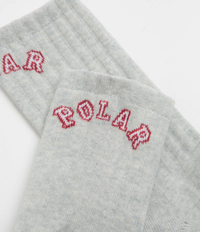 Polar College Rib Socks in Heather Grey