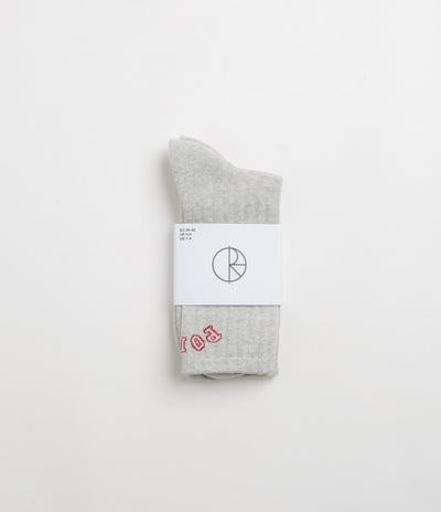 Polar College Rib Socks in Heather Grey