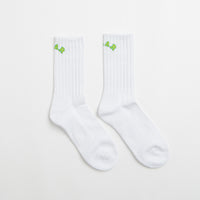 Polar College Rib Socks in White thumbnail