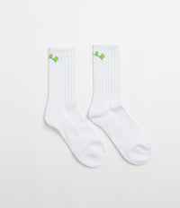 Polar College Rib Socks in White