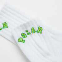 Polar College Rib Socks in White thumbnail