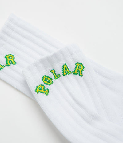 Polar College Rib Socks in White