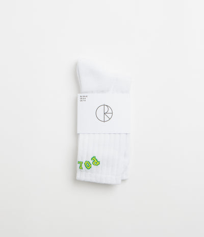 Polar College Rib Socks in White