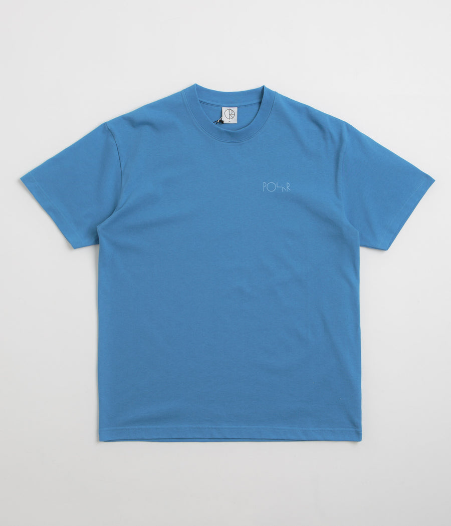 Polar Contrast Stroke Logo T-Shirt in French Blue