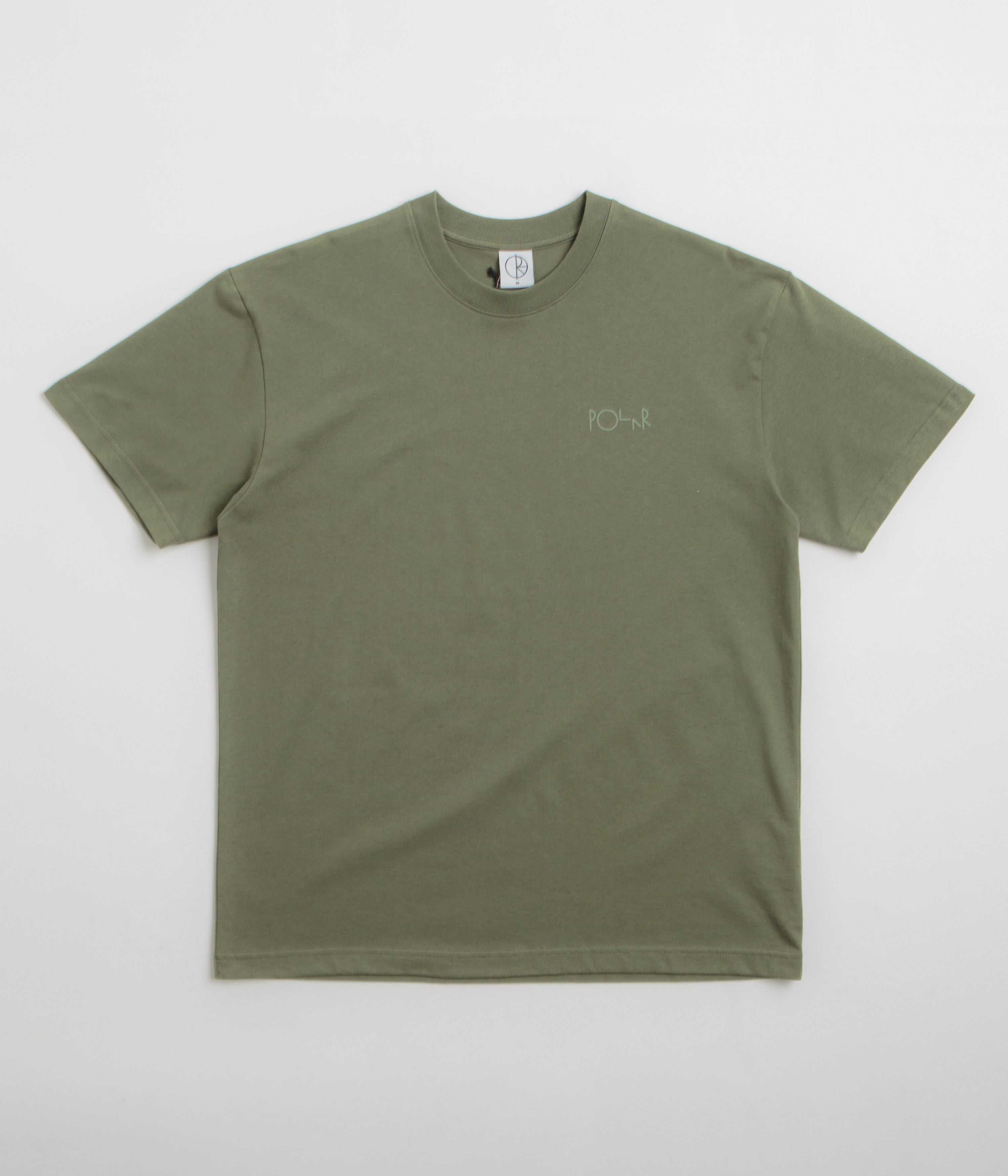 Polar Contrast Stroke Logo T-Shirt in Moss Green
