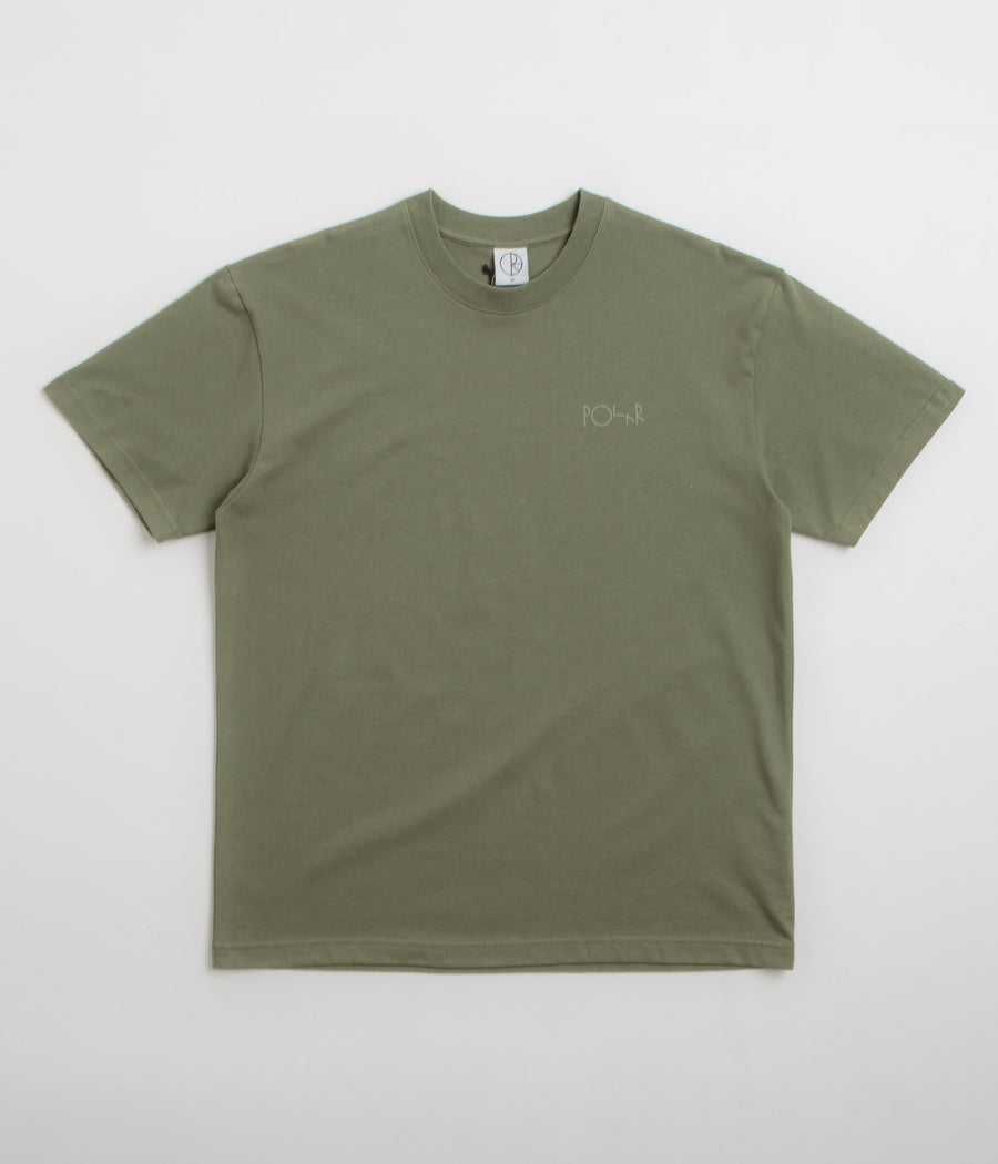 Polar Contrast Stroke Logo T-Shirt in Moss Green