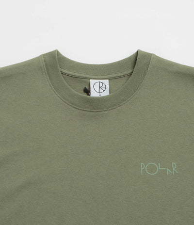 Polar Contrast Stroke Logo T-Shirt in Moss Green