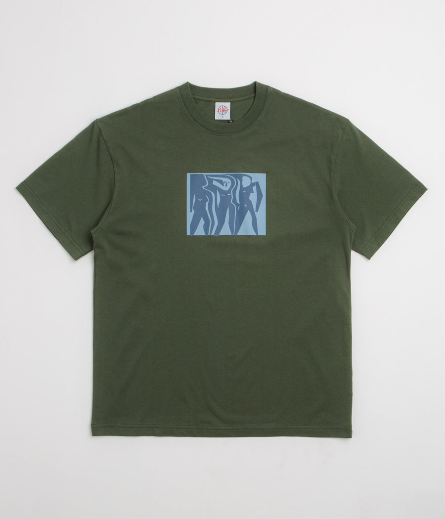 Polar Cut Outs T-Shirt in Dark Olive