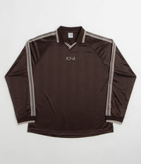 Polar Davie Long Sleeve Polo Shirt in Chocolate and Ivory