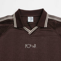 Polar Davie Long Sleeve Polo Shirt - Chocolate / Ivory thumbnail