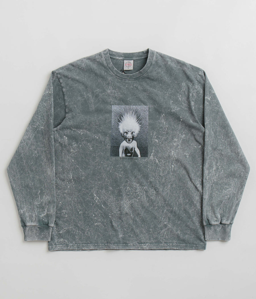 U Neck Long Sleeve Knit Sweater - Grey