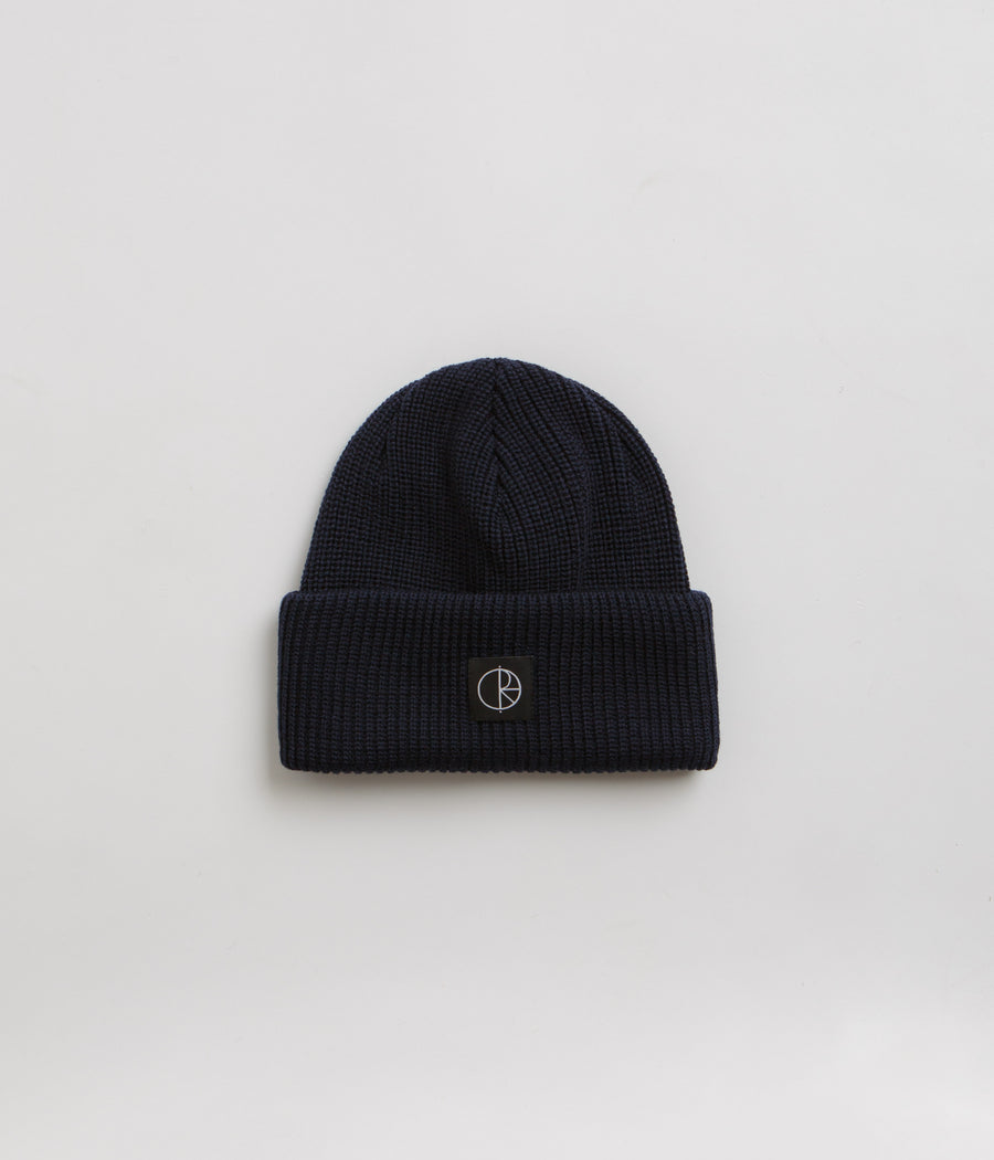 Polar Double Fold Merino Beanie in Navy