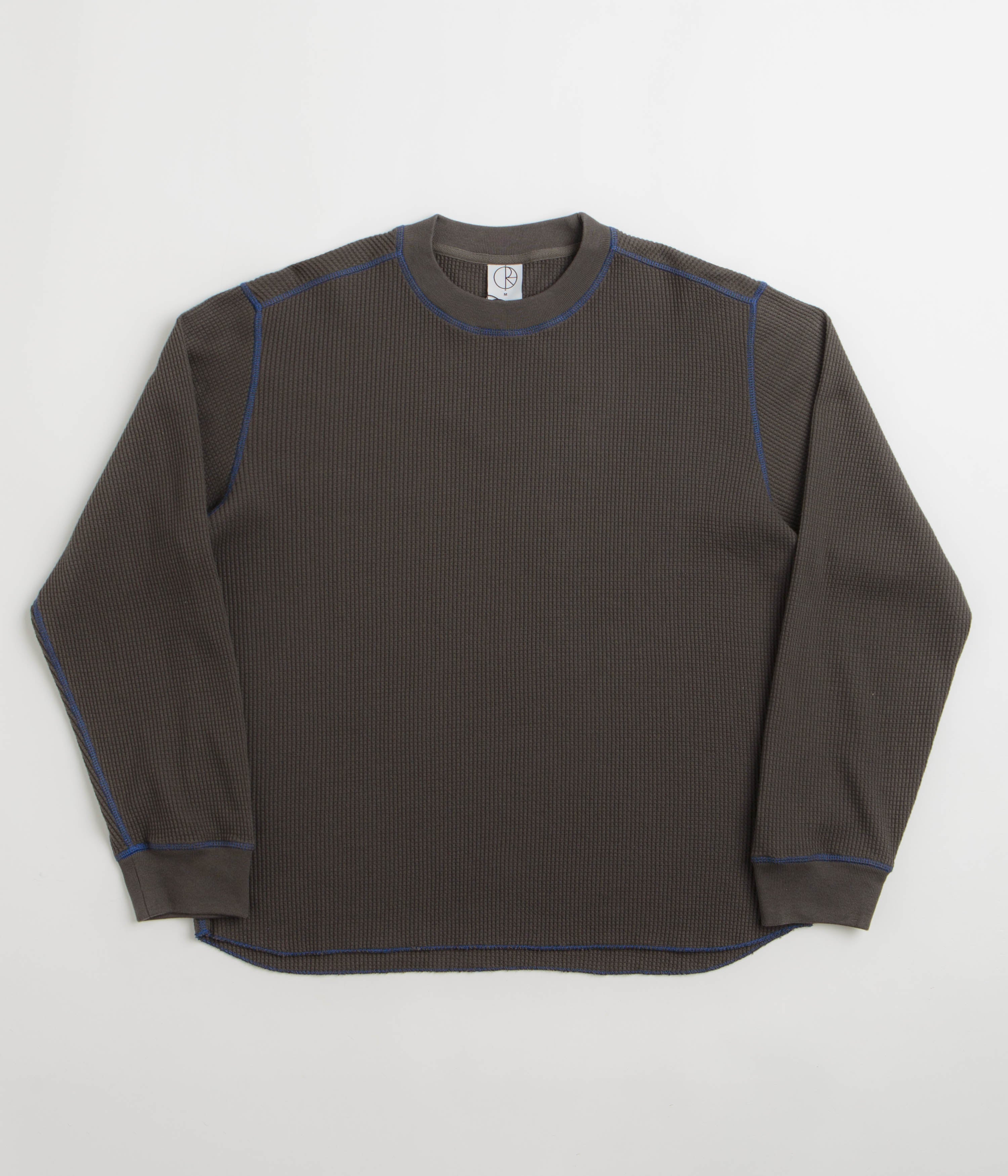 Polar Dylan Long Sleeve T-Shirt - Dirty Black / Blue