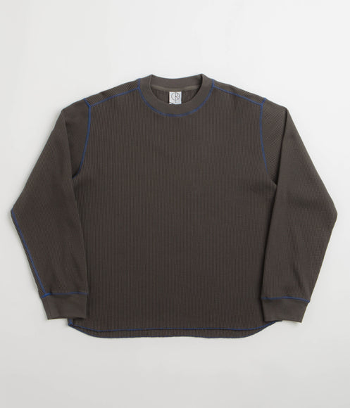 Polar Dylan Long Sleeve T-Shirt - Dirty Black / Blue