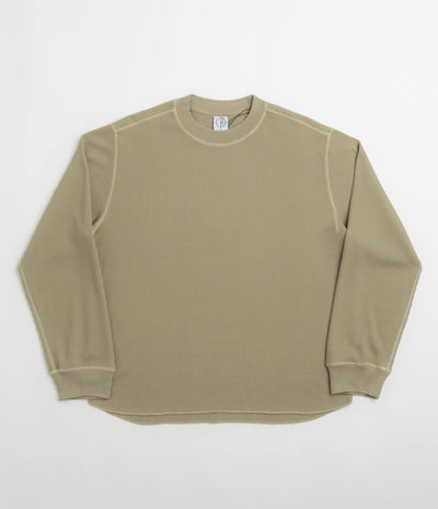 Polar Dylan Long Sleeve T-Shirt in Khaki Green and Taupe