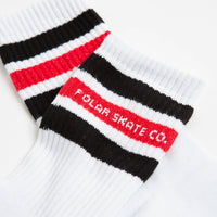 Polar Fat Stripe Socks - White / Black / Red thumbnail