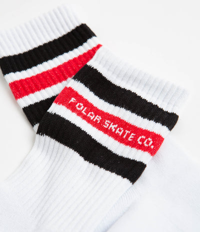 Polar Fat Stripe Socks - White / Black / Red