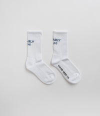 Polar Gnarly Huh Socks in White and Blue
