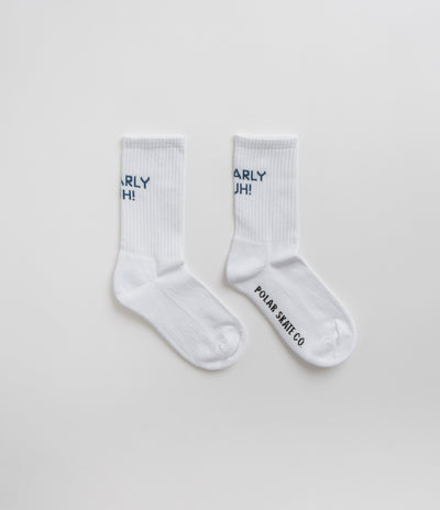 Polar Gnarly Huh Socks in White and Blue