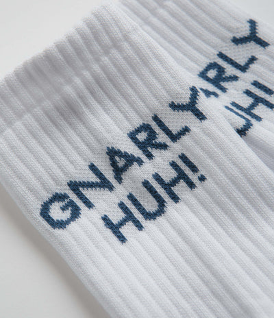 Polar Gnarly Huh Socks in White and Blue