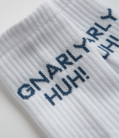Polar Gnarly Huh Socks - White / Blue