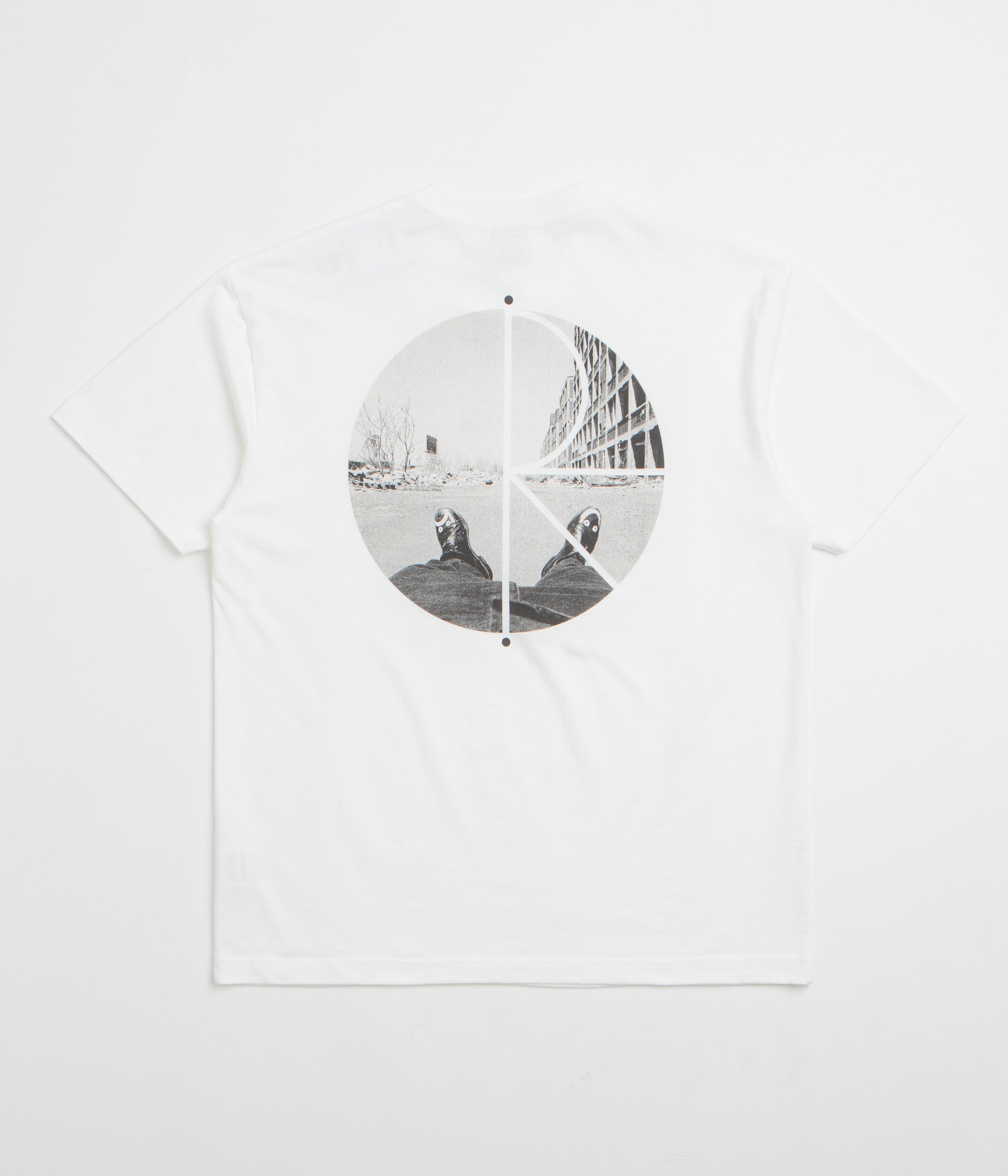 Polar Happy Sad Fill Logo T-Shirt in White and White
