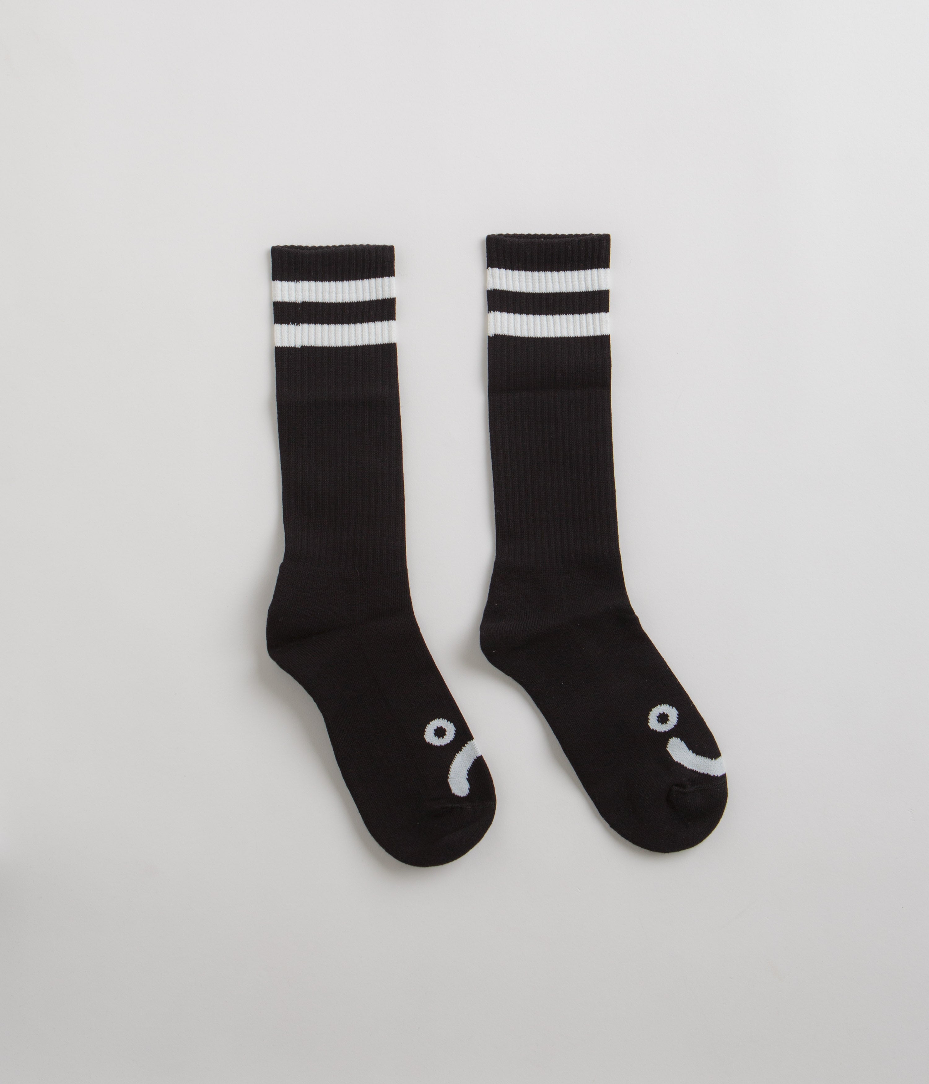 Polar Happy Sad Long Socks in Black