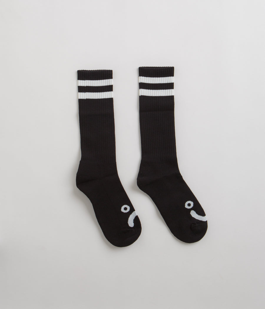Polar Happy Sad Long Socks in Black