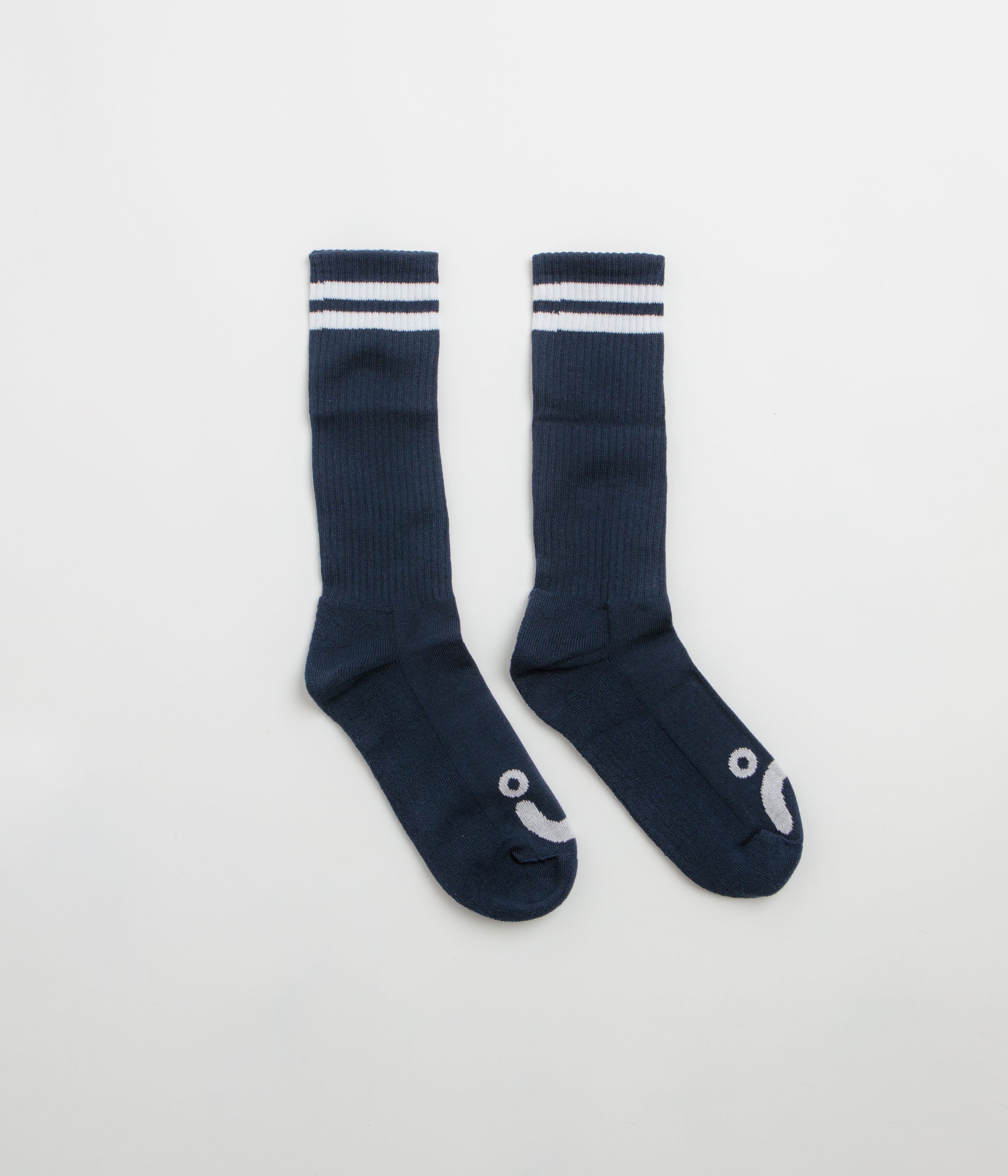 Polar Happy Sad Long Socks - Navy / White