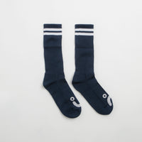 Polar Happy Sad Long Socks - Navy / White thumbnail