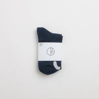 Polar Happy Sad Long Socks - Navy / White thumbnail