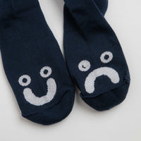Polar Happy Sad Long Socks - Navy / White thumbnail