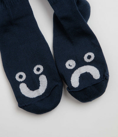 Polar Happy Sad Long Socks - Navy / White