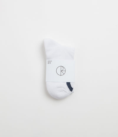 Polar Happy Sad Long Socks - White / Navy