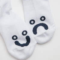 Polar Happy Sad Long Socks - White / Navy thumbnail