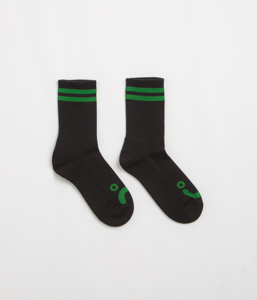 Polar Happy Sad Socks in Black and Green