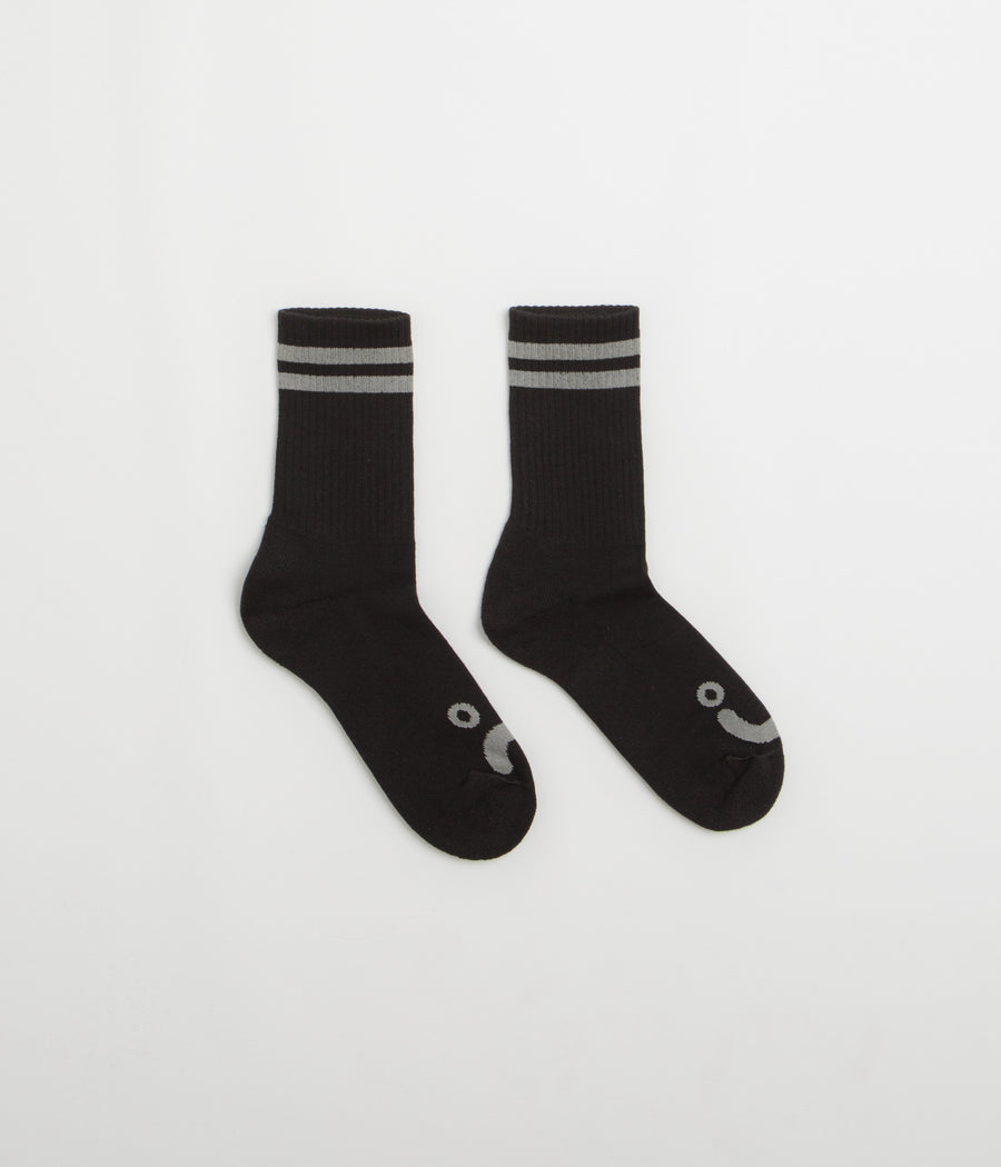 Polar Happy Sad Socks in Black and Heather Grey