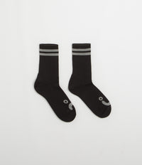 Polar Happy Sad Socks in Black and Heather Grey
