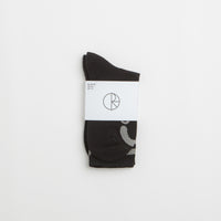 Polar Happy Sad Socks in Black and Heather Grey thumbnail