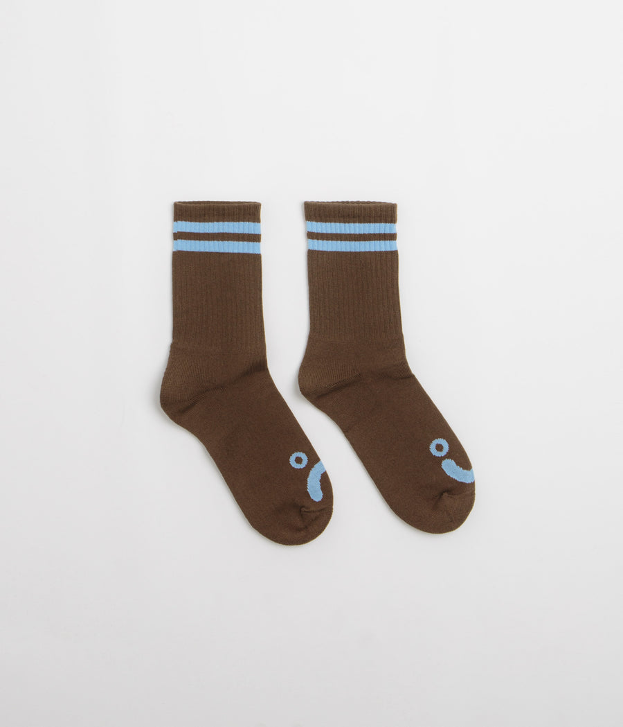 Polar Happy Sad Socks in Brown and Blue