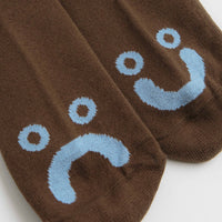 Polar Happy Sad Socks in Brown and Blue thumbnail