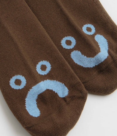 Polar Happy Sad Socks in Brown and Blue