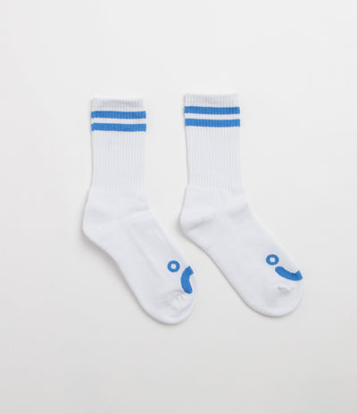 Polar Happy Sad Socks - White / Blue